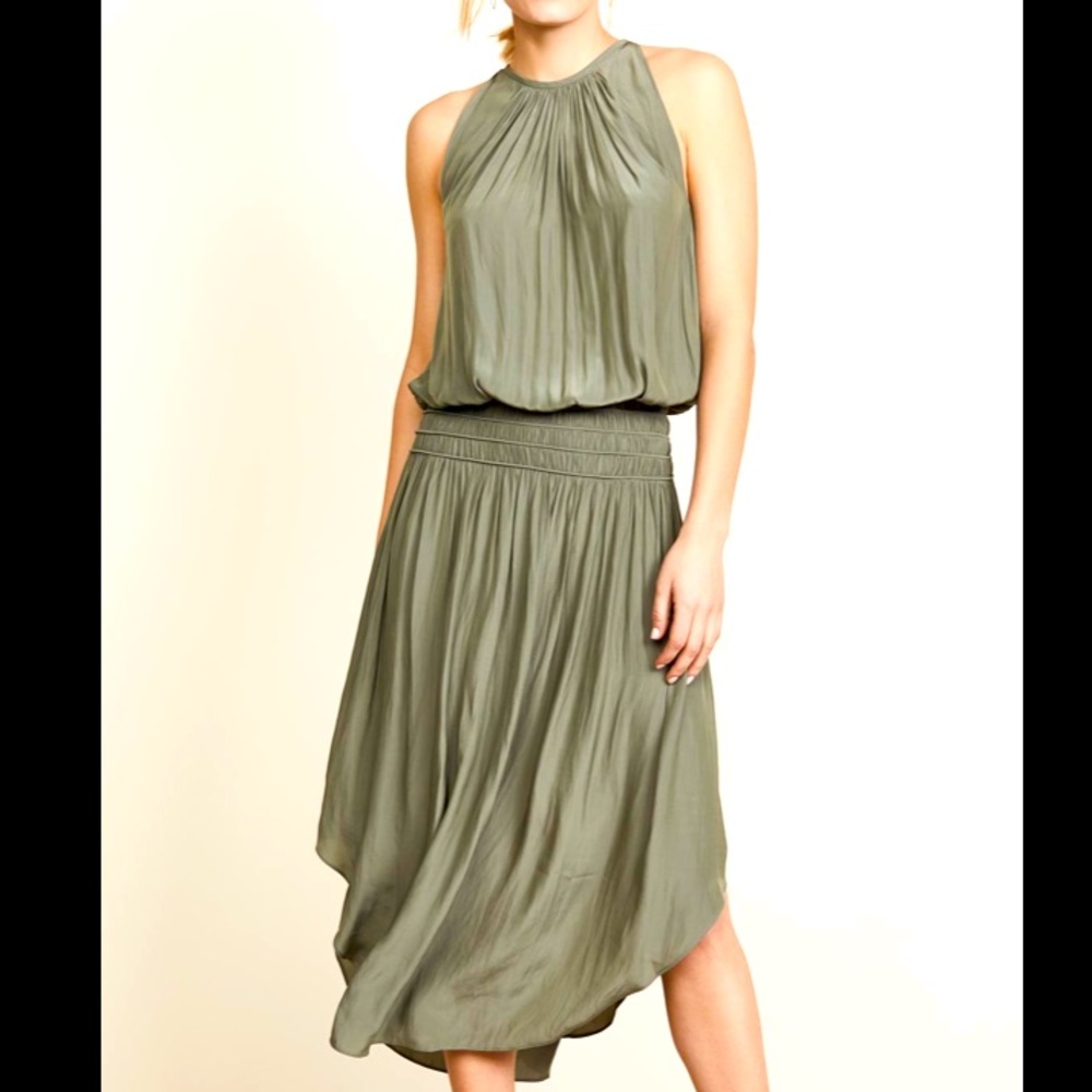 Ramy Brook Audrey Sleeveless Halter Midi Dress